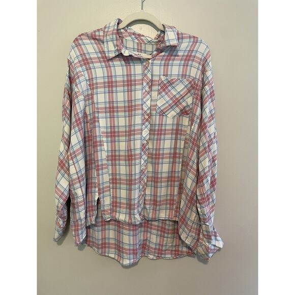 Vineyard Vines Tops - Vineyard Vines Women’s Size 10 Plaid Relaxed Button-Down Shirt Blue Pink